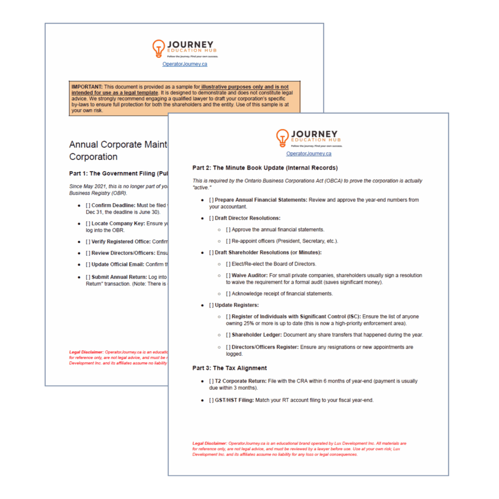 tool teaser annual corp maintenace checklist